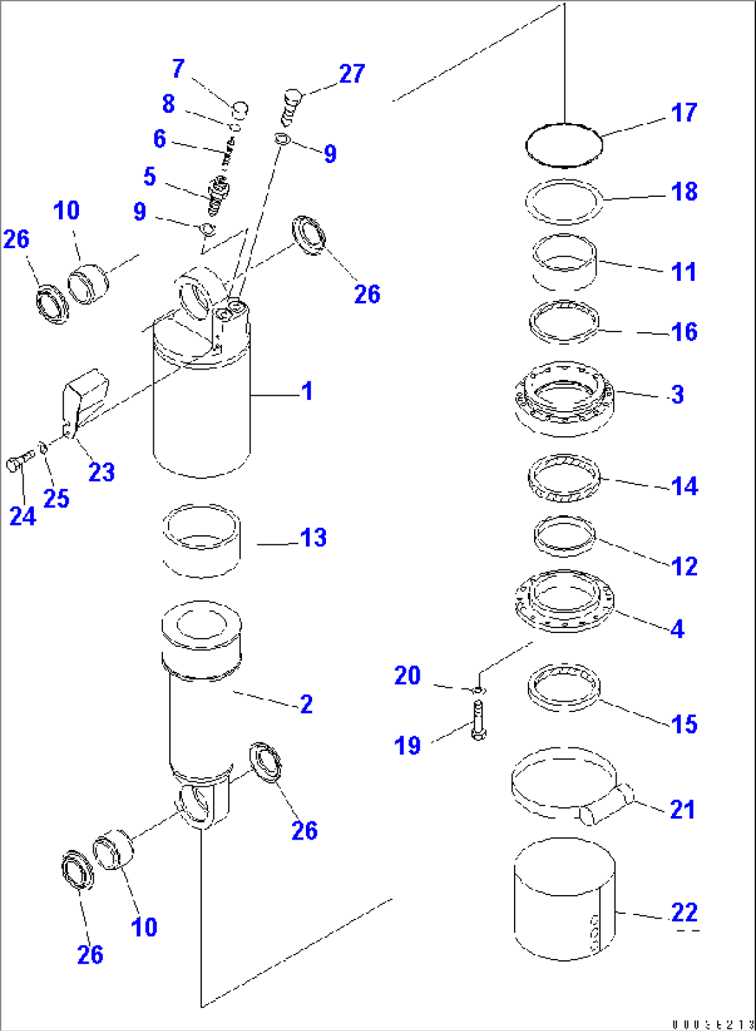 FRONT SUSPENSION CYLINDER¤ R.H. (INNER PARTS)(#1101-)