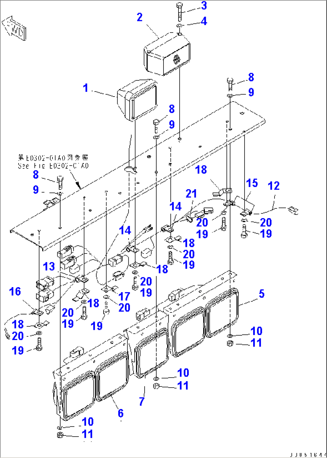 REAR LAMP (LAMP AND BUZZER)(#7001-7168)
