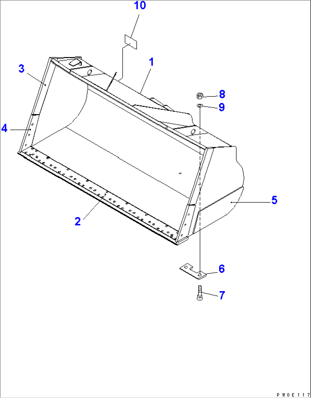 BUCKET 4.3M3 (WITH B.O.C.¤ 4.6M3) (LOOSE MATERIAL)