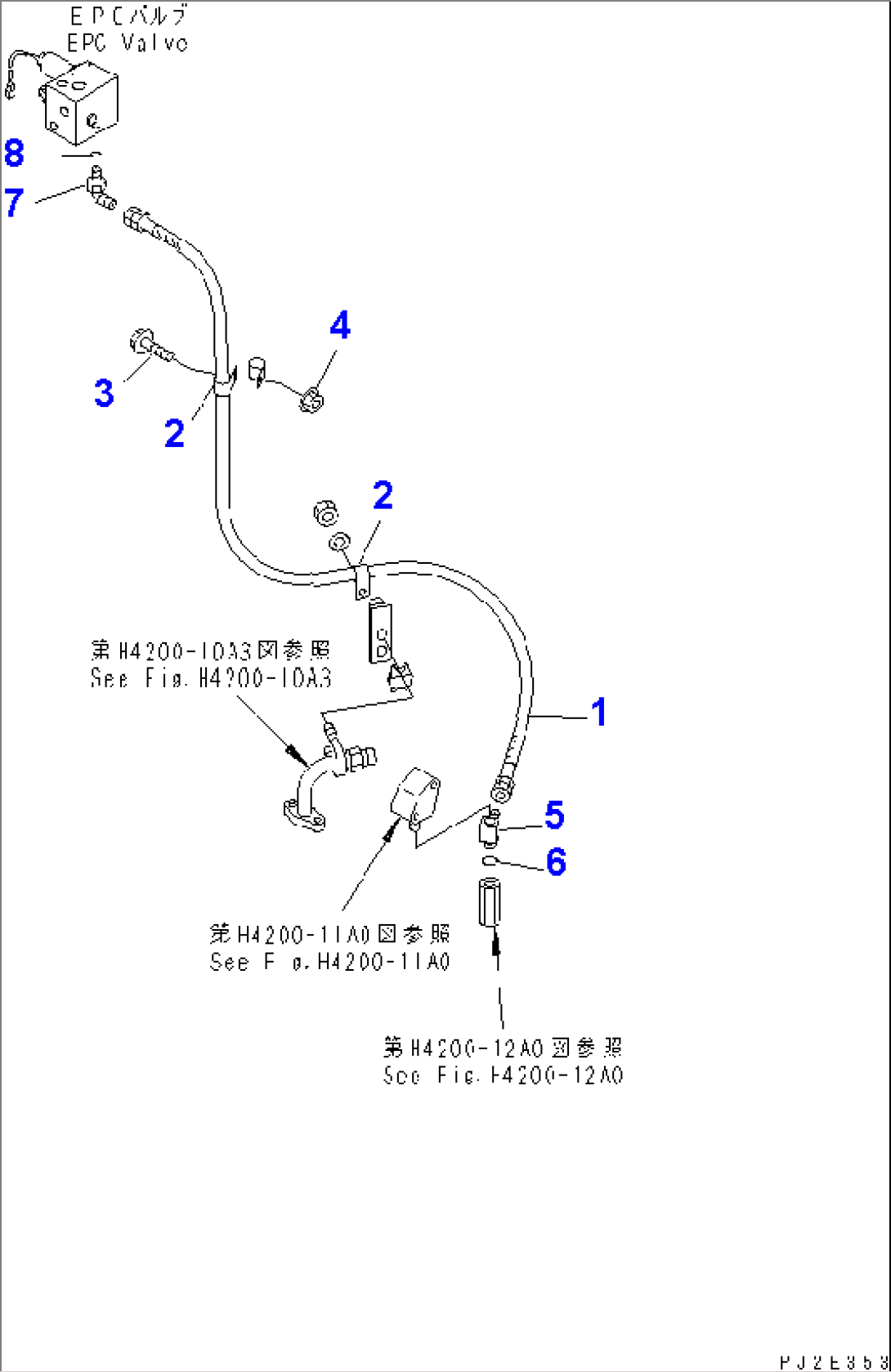 STEERING HYDRAULIC LINE (P.P.C. VALVE TO EPC VALVE) (WITH ADVANCED JOY STICK STEERING)(#51001-51074)