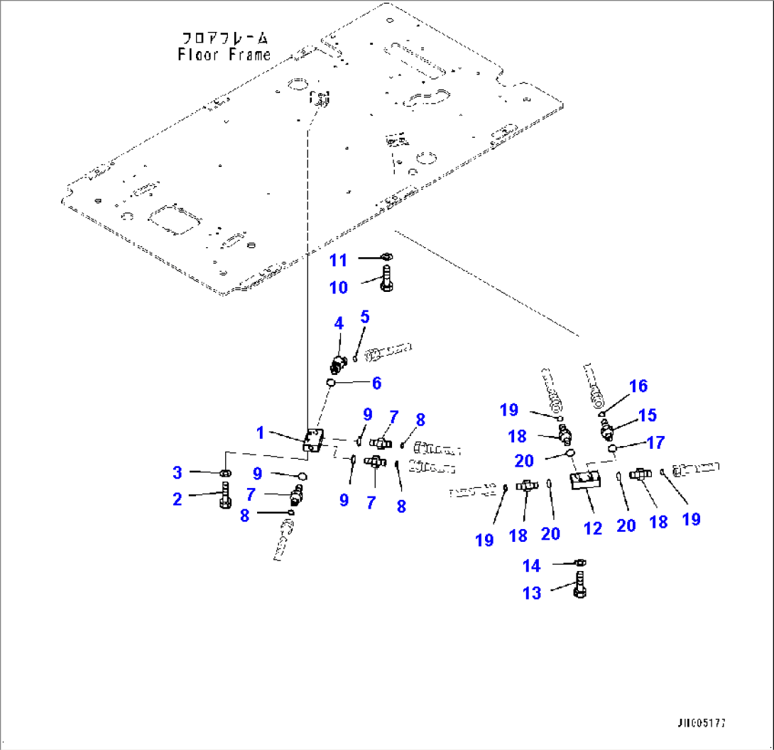 Cab, Floor, Piping Mounting (#50001-)