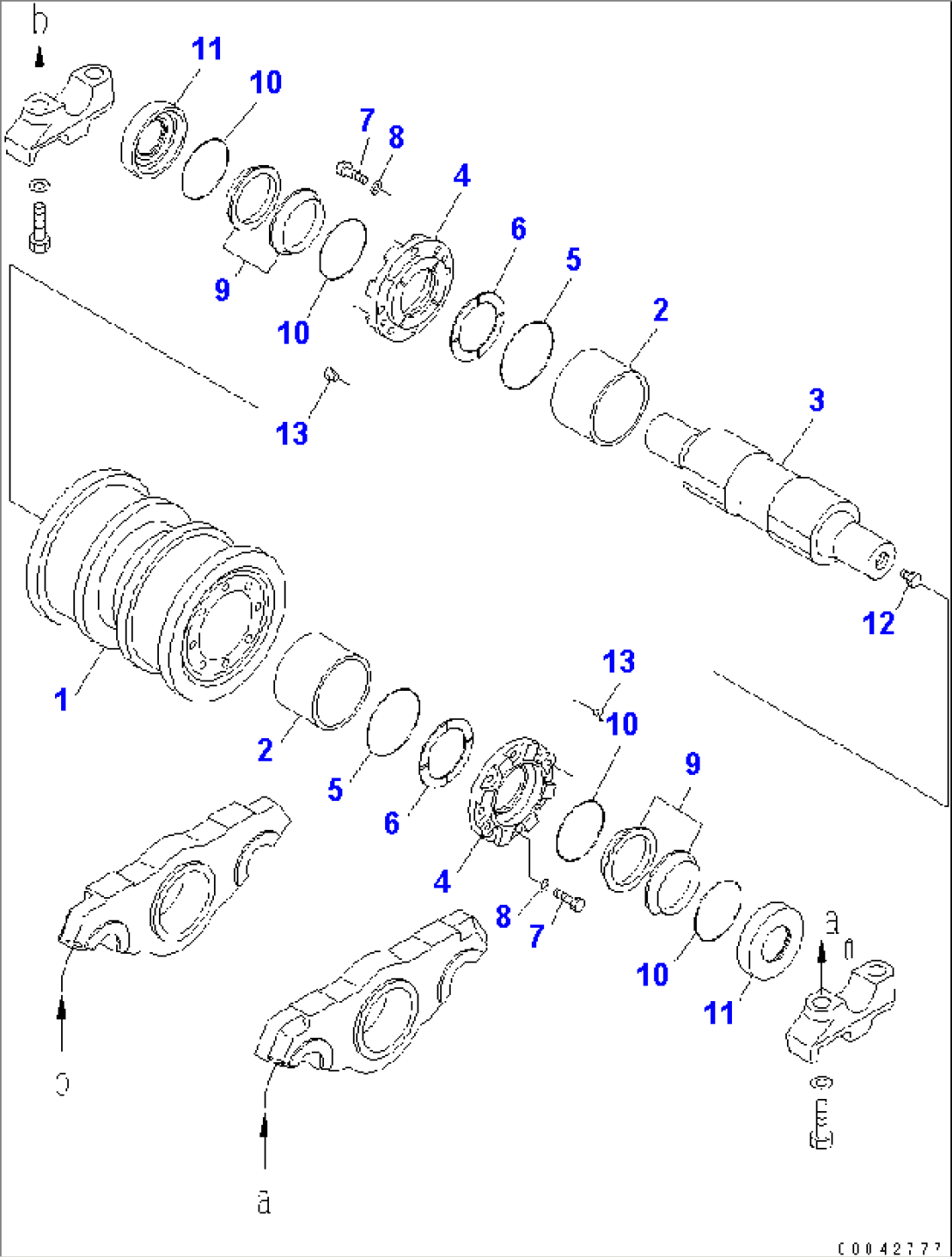 TRACK FRAME (TRACK ROLLER) (4TH) (DOUBLE) (L.H.) (COLD WEATHER (B) SPEC.)(#30001-)