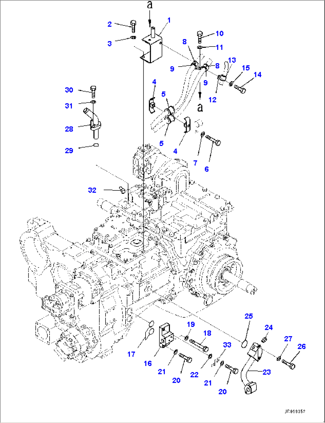 Power Train, Tube and Bracket (#20003-)