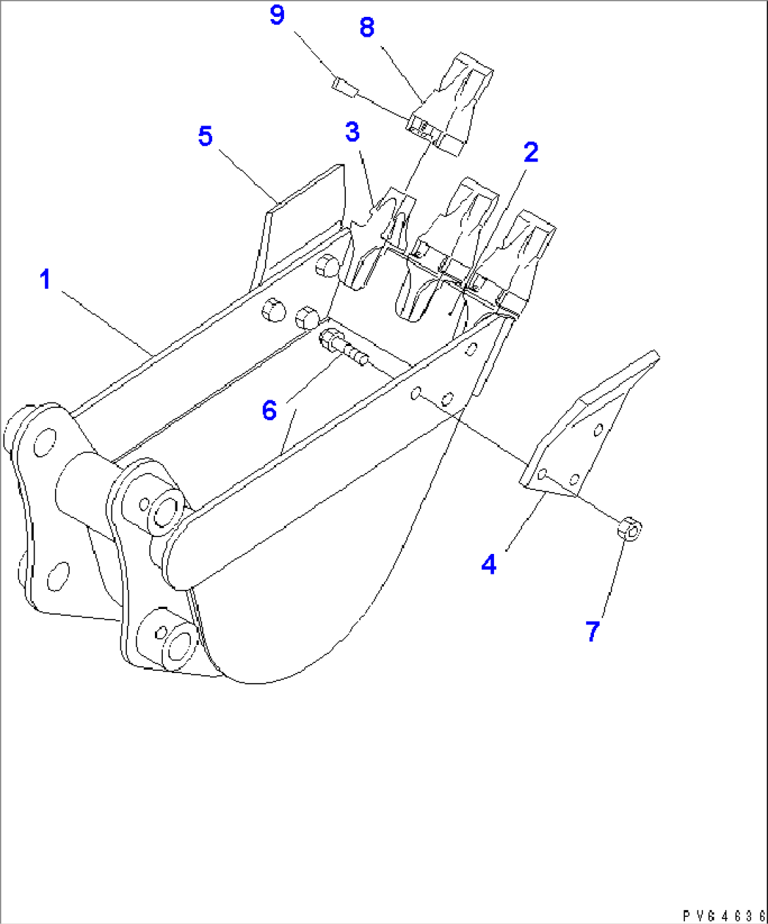 BUCKET¤ 0.025M3 (MINI 0.033M3) 320MM WIDTH (KUC SPEC.)