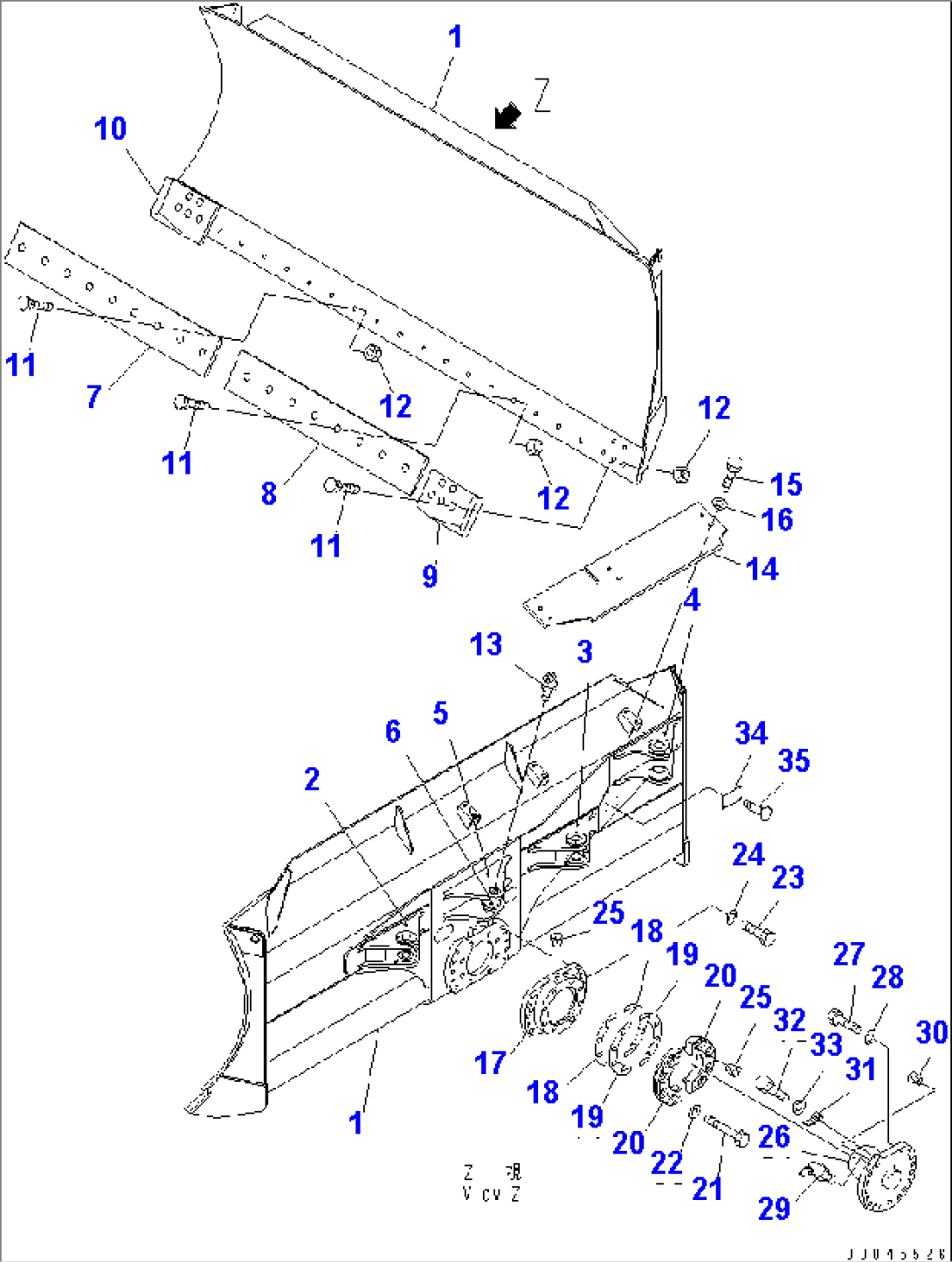 BLADE (POWER ANGLE POWER TILT DOZER)(#1003-)