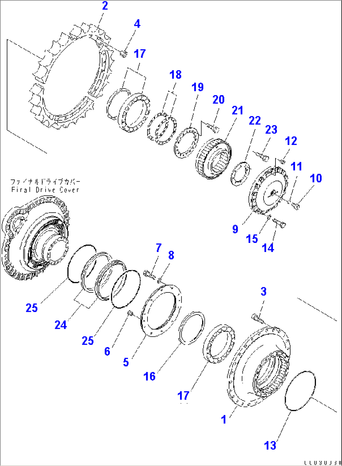 FINAL DRIVE (SPROCKET AND FLOATING SEAL) (L.H.)(#30001-)