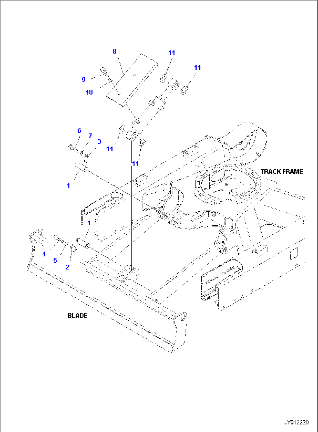 BLADE CYLINDER, COVER AND PIN