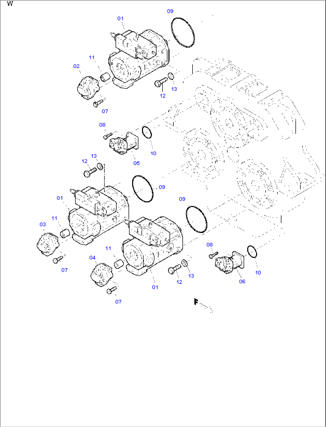 Pump mounting (front/rear)