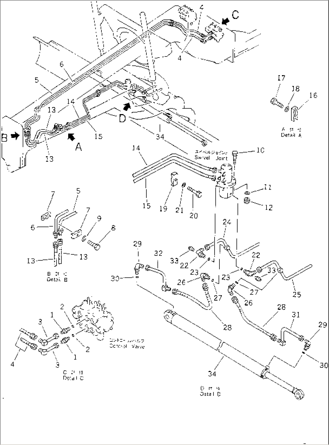 HYDRAULIC PIPING (BLADE SHIFT CYLINDER LINE)