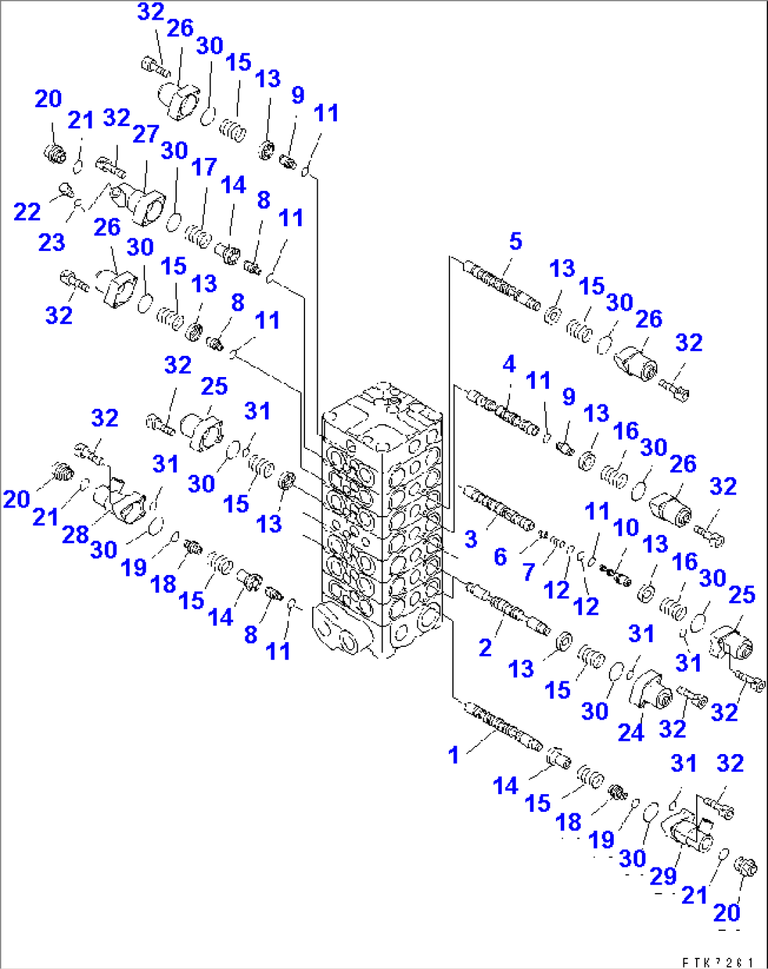 MAIN VALVE (7-VALVE) (2/13)(#5001-)