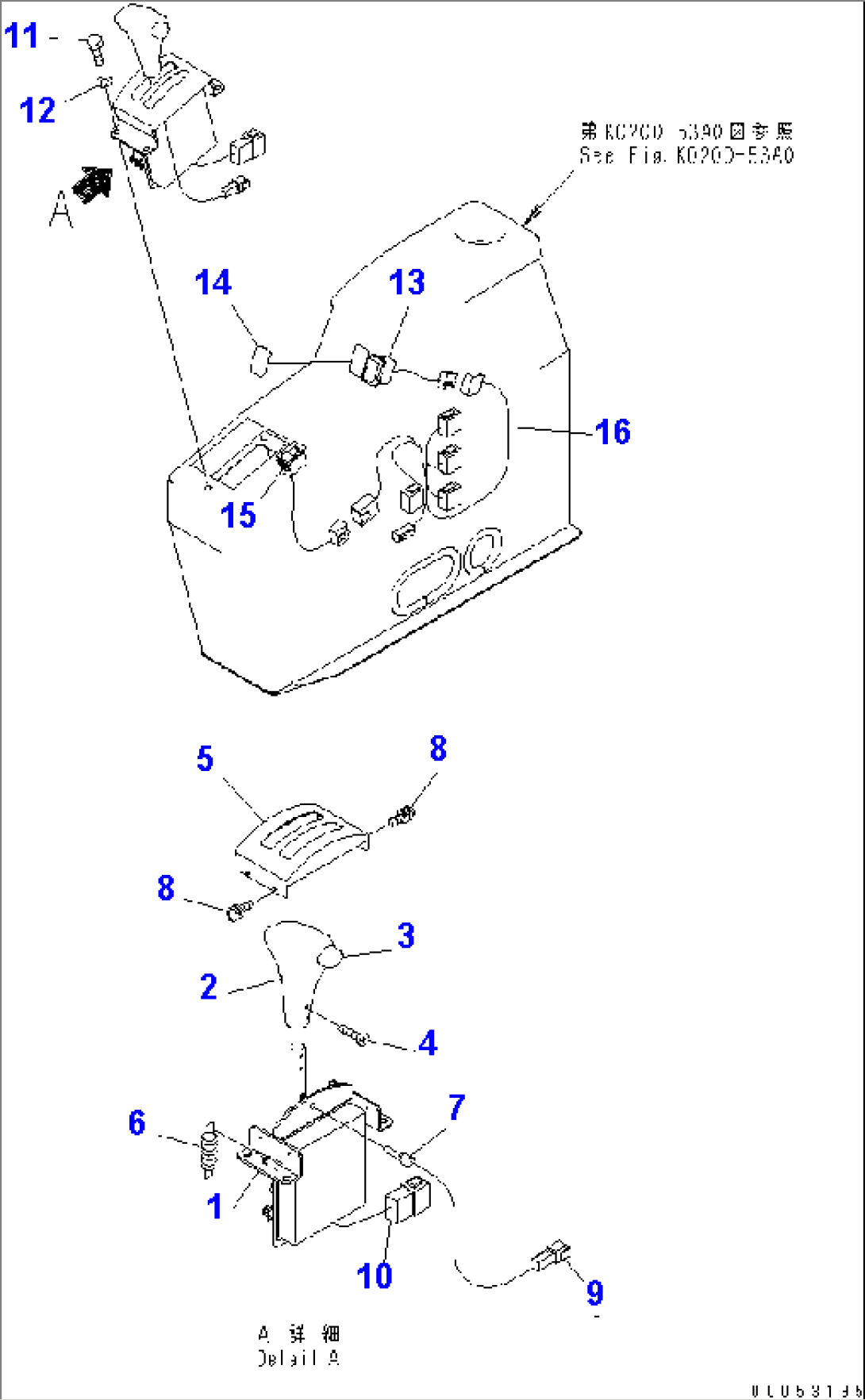 FLOOR (TRANSMISSION LEVER) (FOR ONE POWER WINDOW)(#11001-)