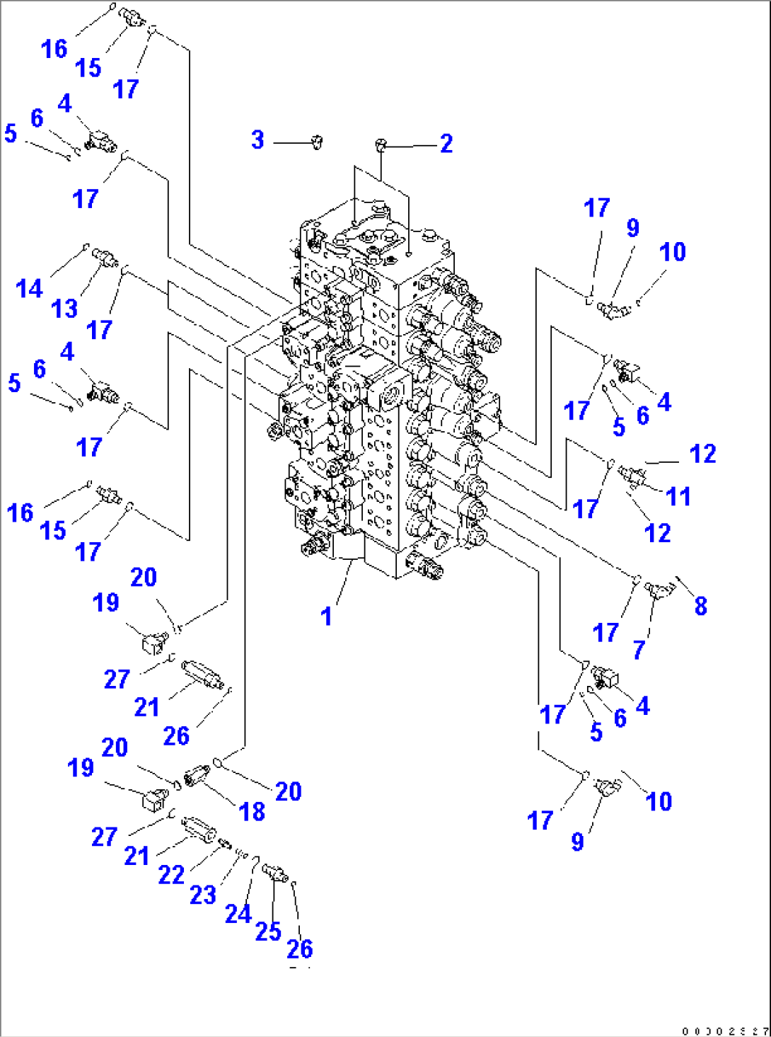 MAIN VALVE (CONNECTING PARTS) (1/2) (2 ACTUATOR)