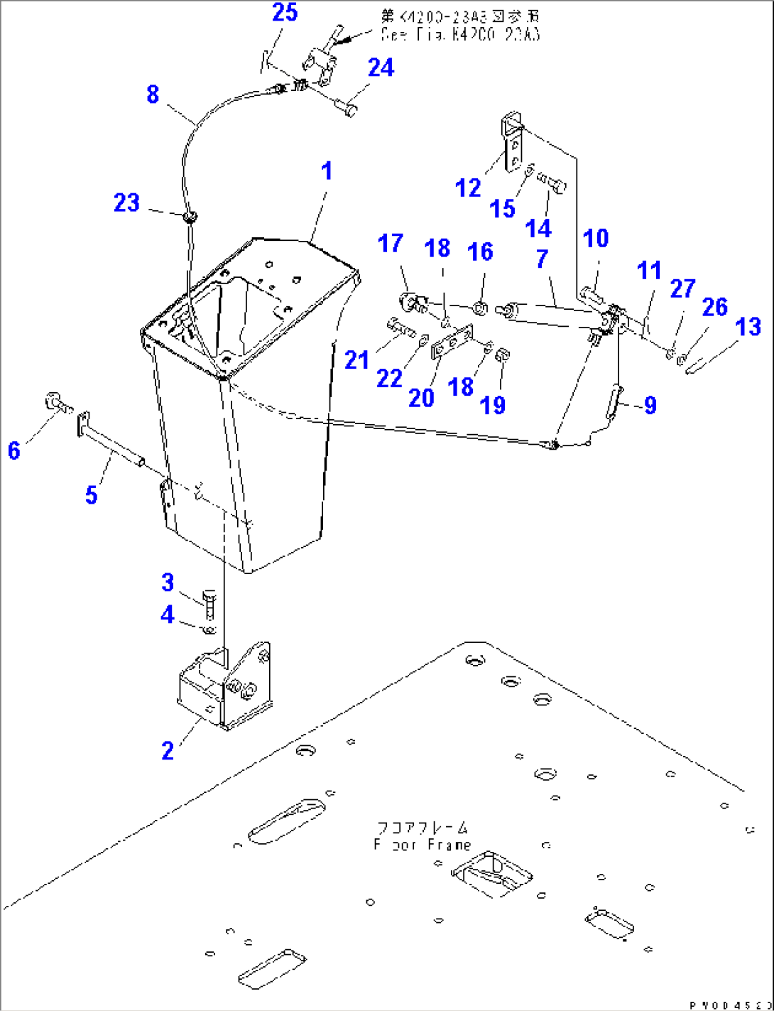 FLOOR FRAME (LOADER CONTROL) (TILT STAND) (FOR 2-PERSONS CAB)