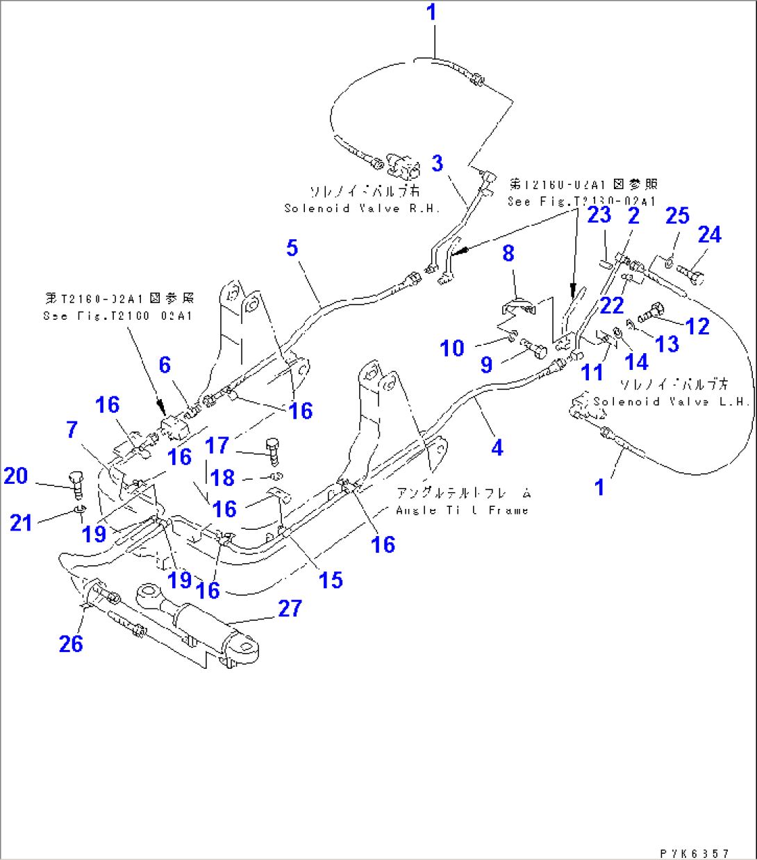 HYDRAULIC PIPING (TILT CYLINDER LINE) (DOZER SIDE) (SLAG HANDLING SPC.)(#42001-42713)