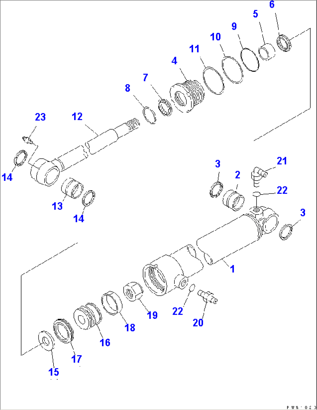 ANGLE CYLINDER (FOR S.P.A.P.)(#11001-)