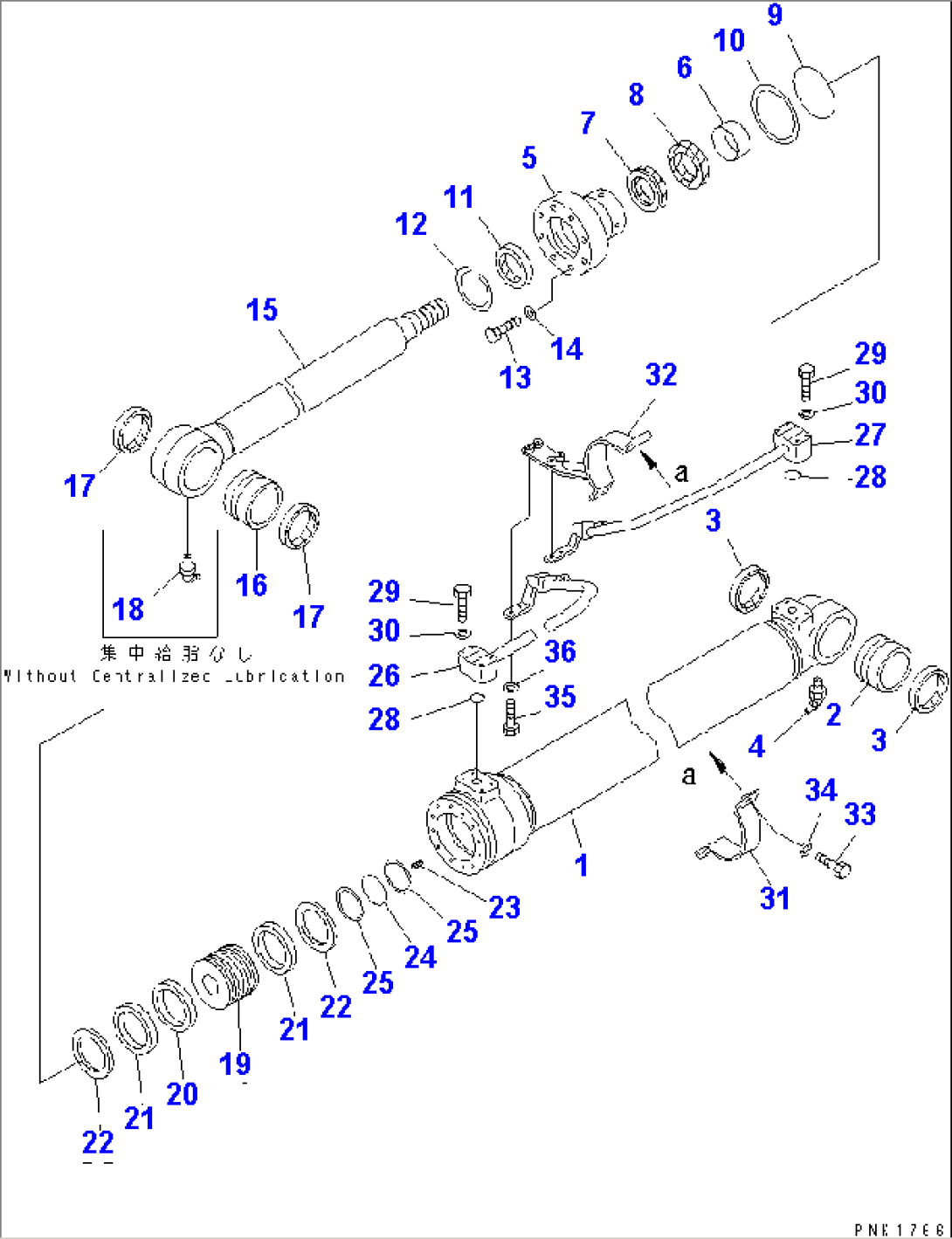 BOOM CYLINDER (SHOCK-LESS AND LONG GREASING TYPE)(#45000-)