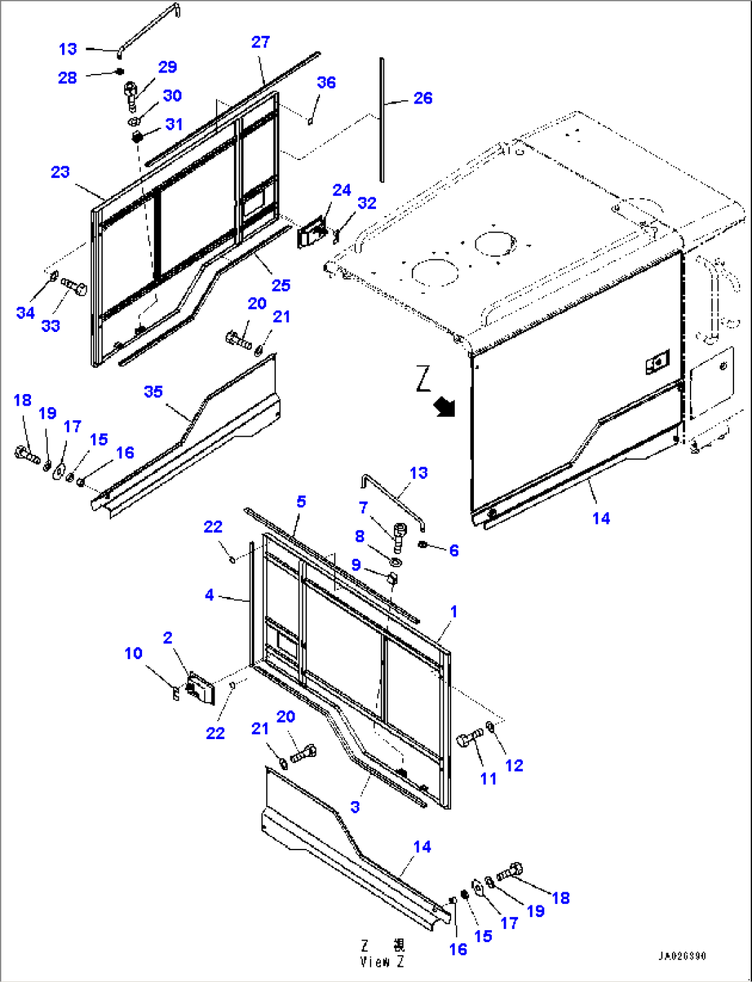 Engine Hood, Hood Side Cover (#1001-)