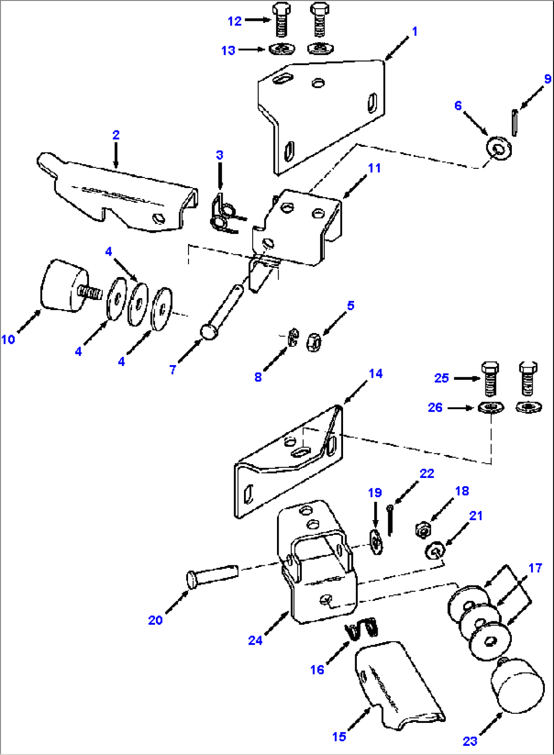 FIG. K0210-03A7 ROPS CAB - DOOR HOLD OPEN LATCHES