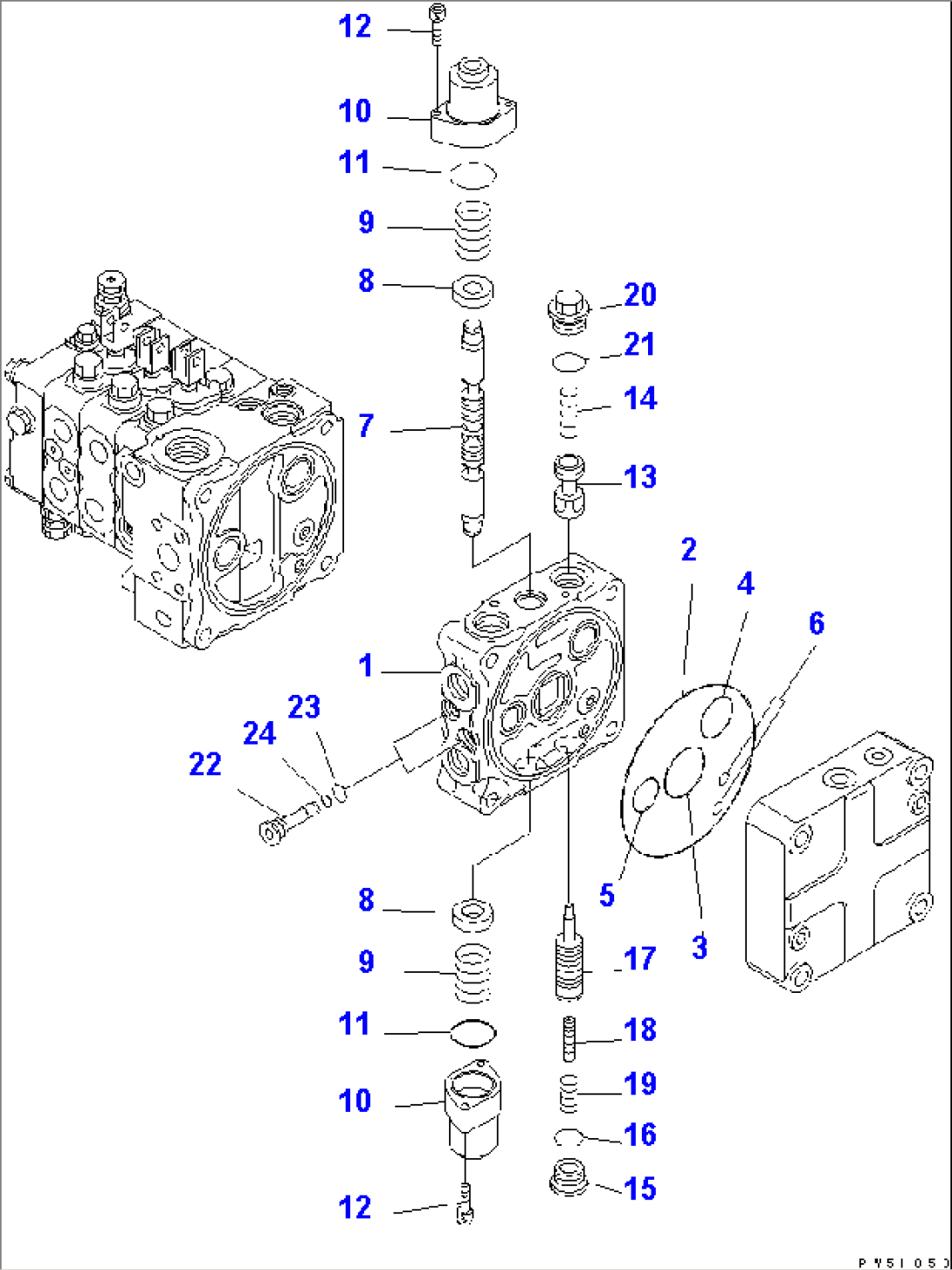 MAIN VALVE (4-VALVE) (10/12) (FOR PAT DOZER)