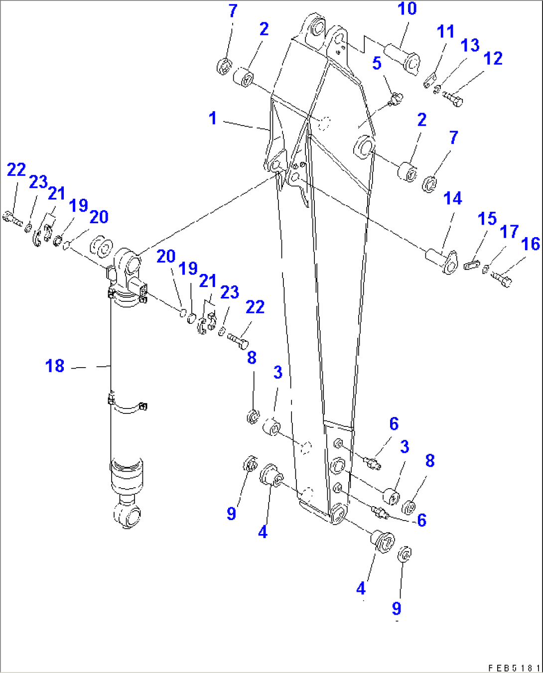 ARM (2.5M) (WITH HD BUCKET CYLINDER) (FOR COMPONENT)