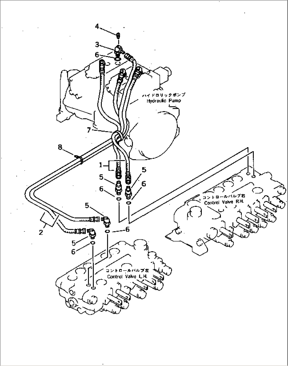HYDRAULIC PIPING (PILOT CIRCUIT) (2/2)(WITHOUT AUTO DECELERATION¤SWING MECHANICAL BRAKE)(#12020-)
