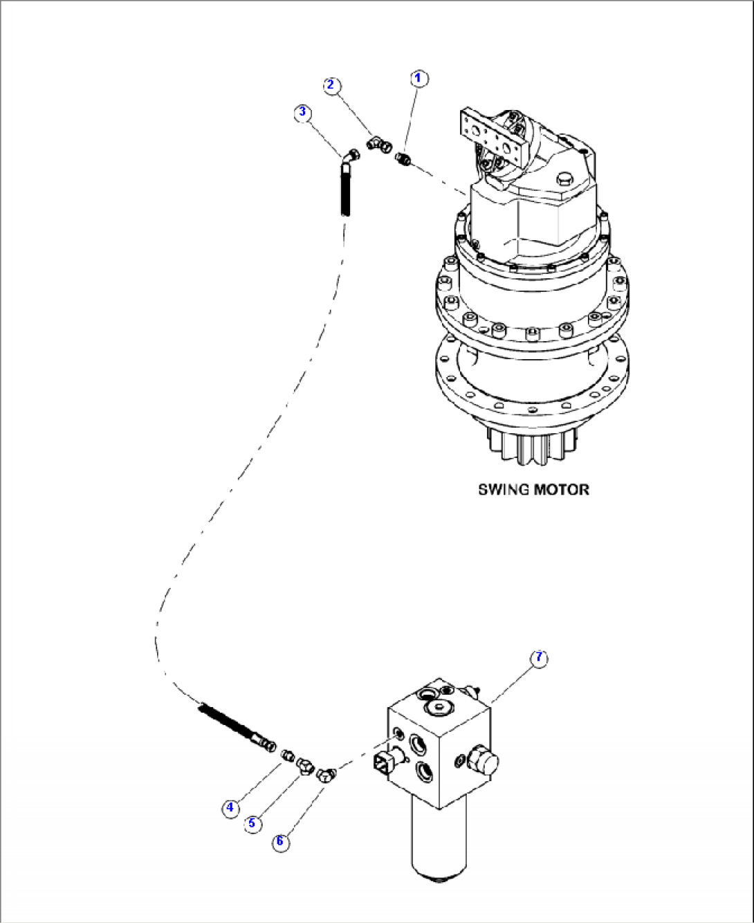 N0210-01A0 SWING MOTOR BRAKE LINE