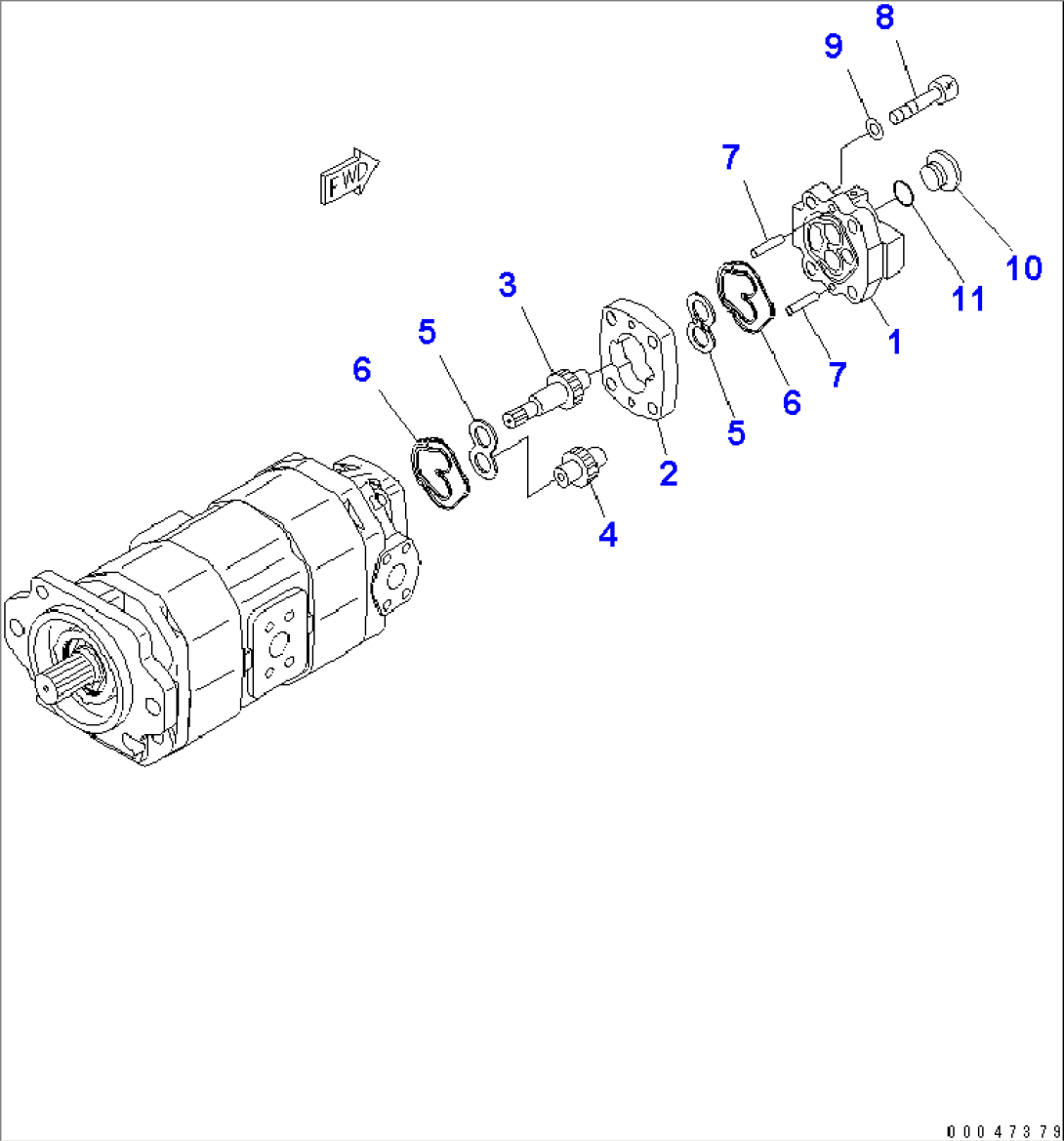 HYDRAULIC GEAR PUMP (SDR100+100+SB8) (3/3)(#2428-)