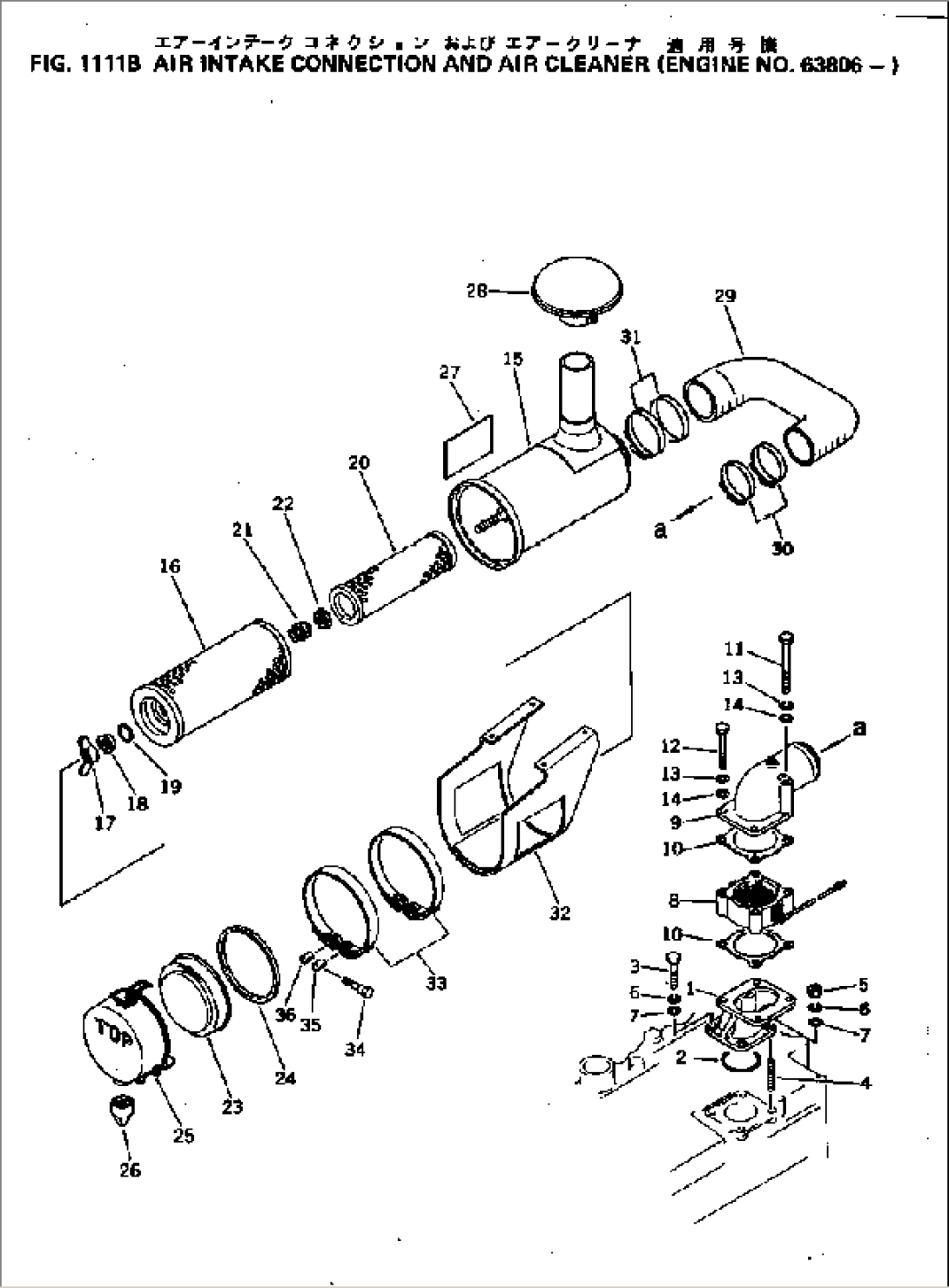 AIR INTAKE CONNECTION AND AIR CLEANER(#63806-)