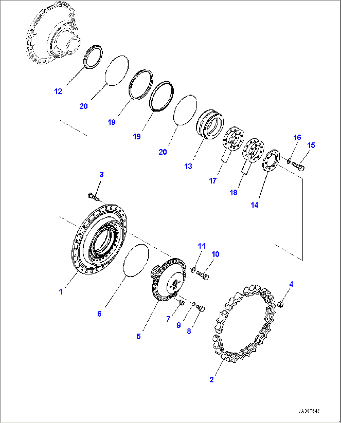 Final Drive, Sprocket Hub, L.H. (#1001-)