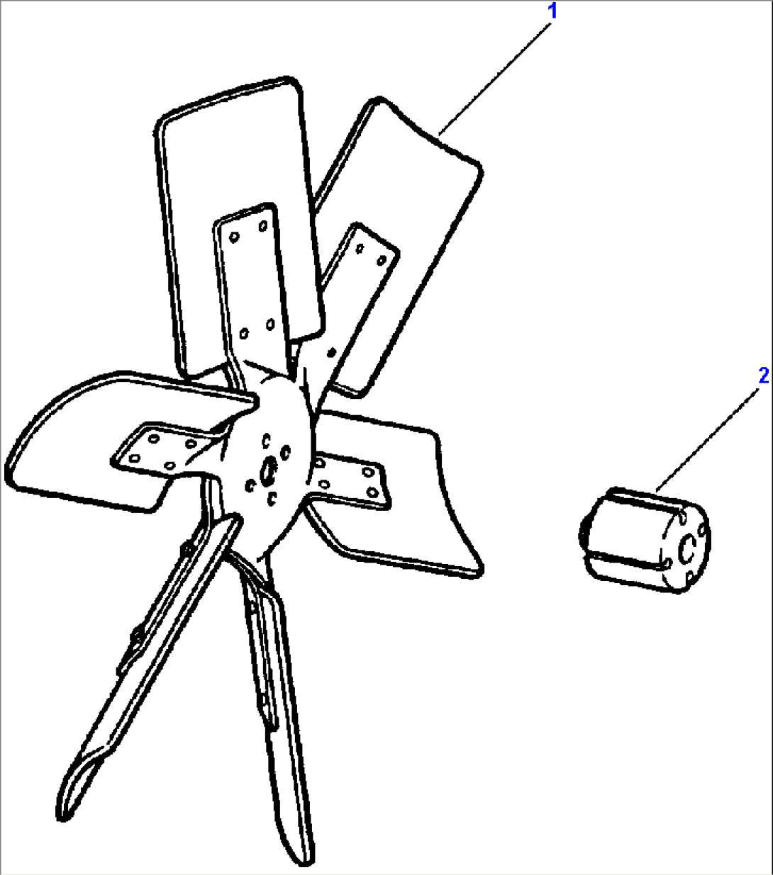 ENGINE FAN AND MOUNTING