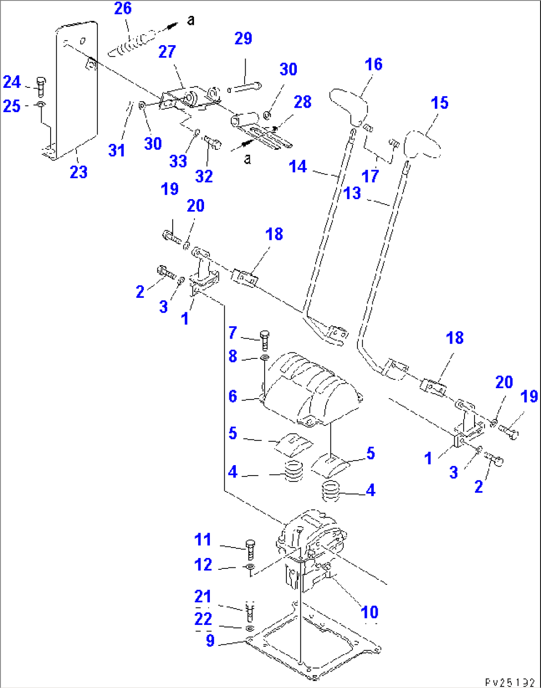 TRAVEL CONTROL LEVER AND LINKAGE