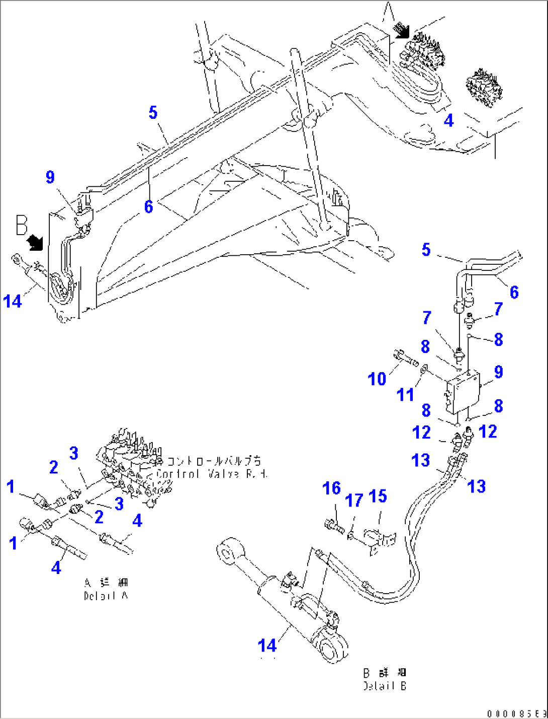 HYDRAULIC PIPING (LEANING CYLINDER LINE)(#11035-)