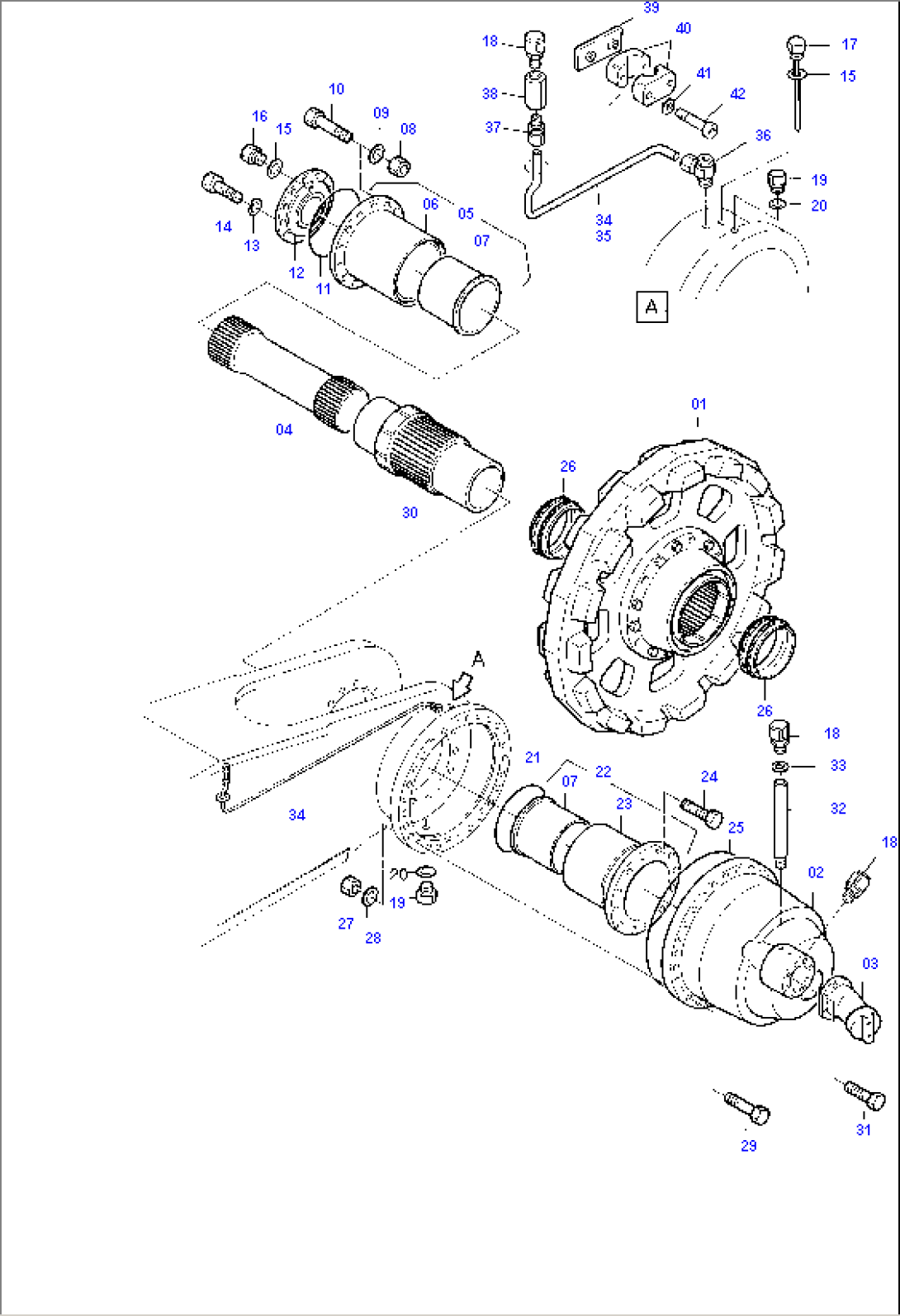 Track Group - Drive Sprocket Side, R.H. and L.H.