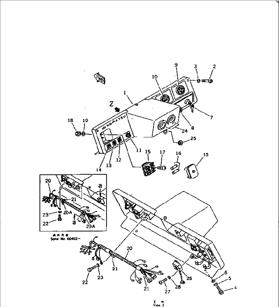 INSTRUMENT PANEL (FOR LEVER STEERING) (WITH ROPS CAB)