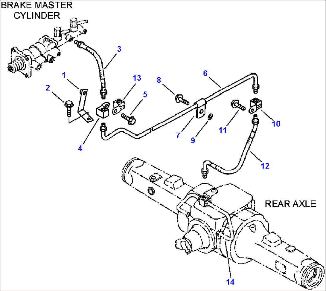 FIG. K4460-03A0 BRAKE CONTROL - PIPING - REAR BRAKE LINE