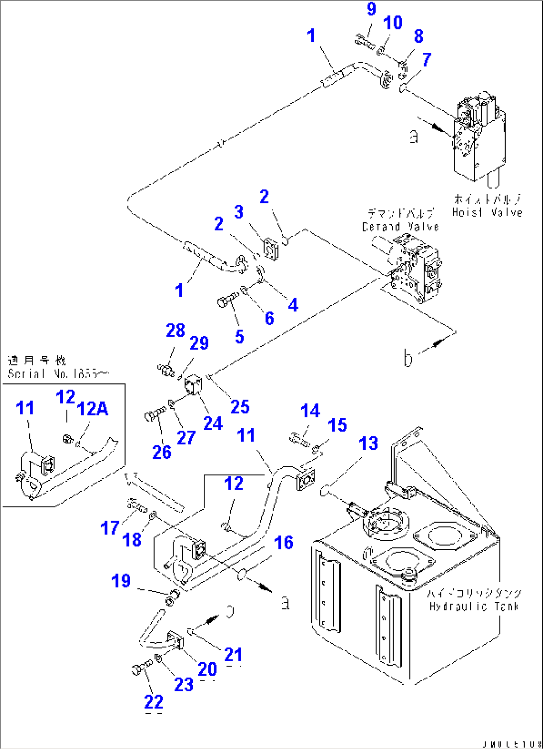 STEERING AND HOIST PIPING (PIPING) (TANK RELATED) (WITH HOIST CIRCUIT PROTECTION)(#1601-)