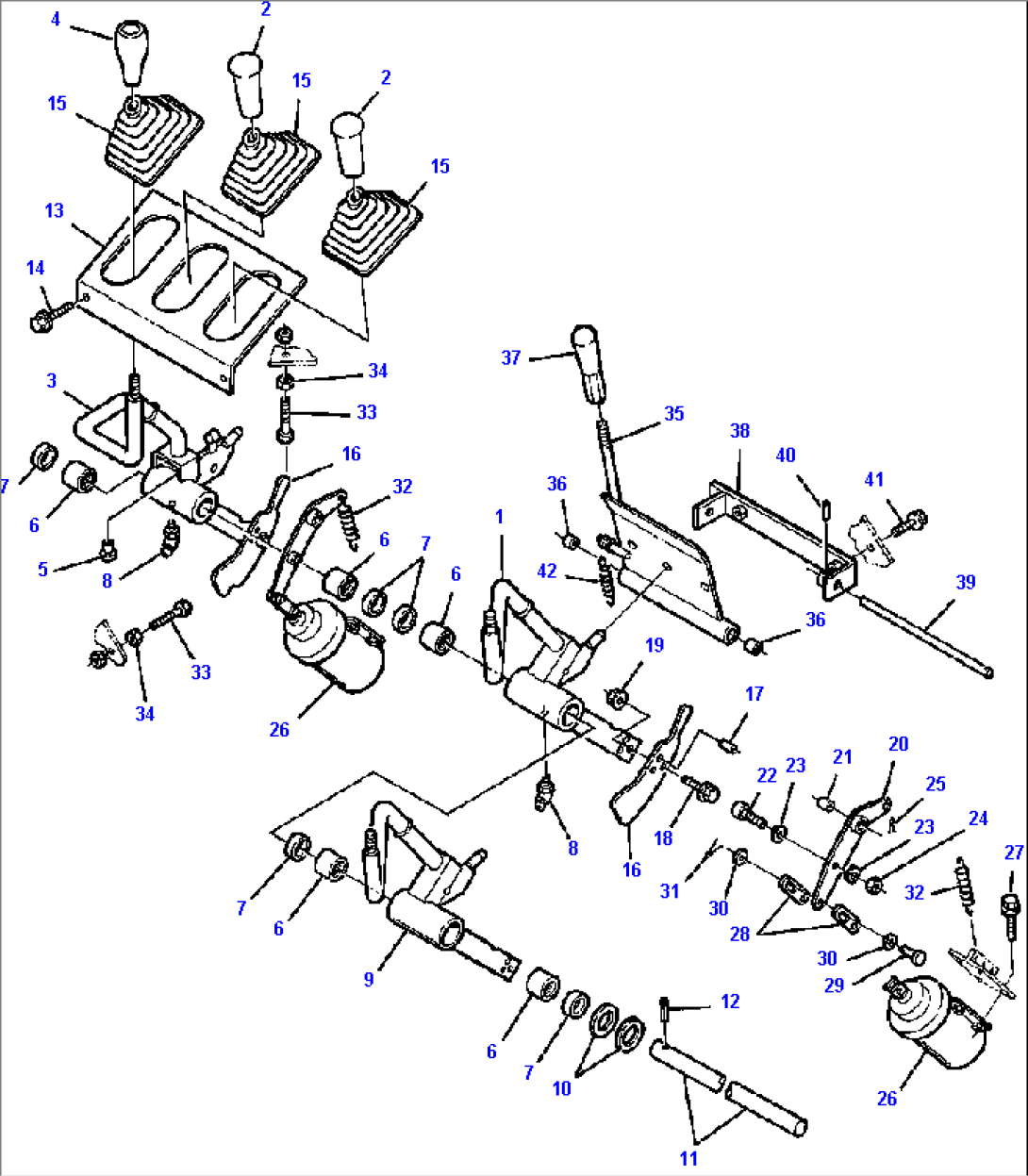 FIG NO. 6620 EQUIPMENT CONTROL LEVERS MACHINES WITH THREE-SPOOL CONTROL VALVE