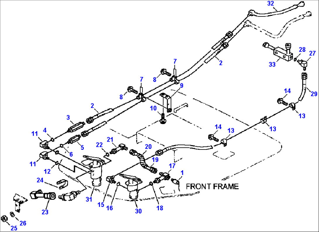 FIG. K4460-01A0 BRAKE CONTROL - ACCUMULATOR TO BRAKE VALVE PIPING