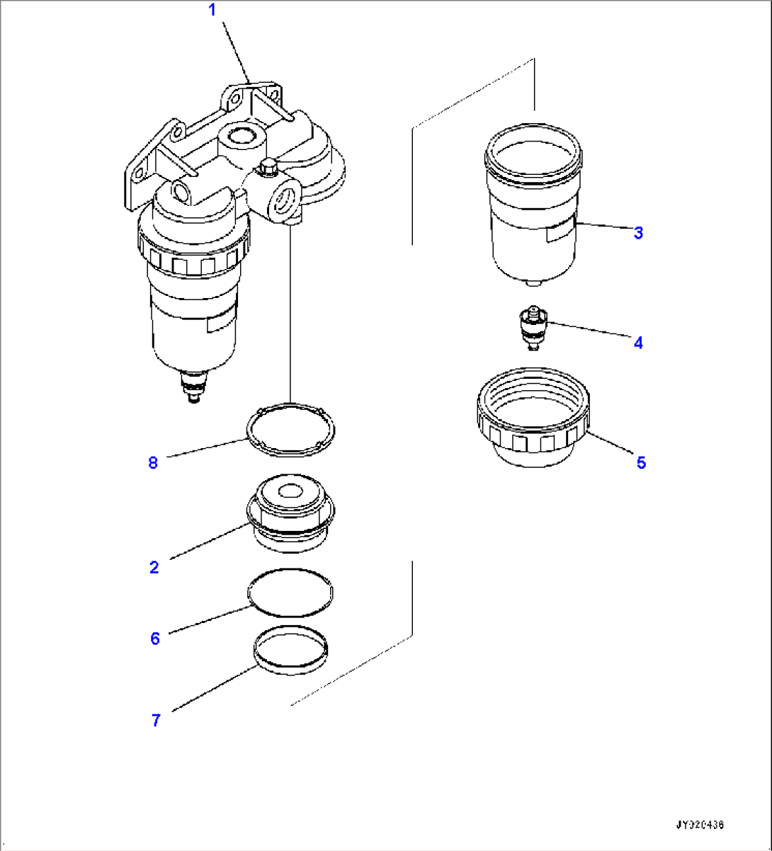 Fuel Piping, Water Separator (#5129-)