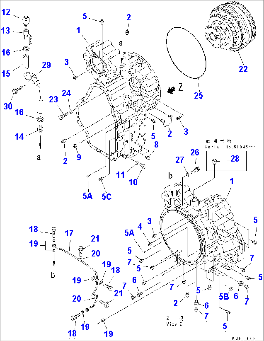 TRANSMISSION (TRANSMISSION CASE) (1/2) (SNOW REMOVING SPEC.)(#50001-)