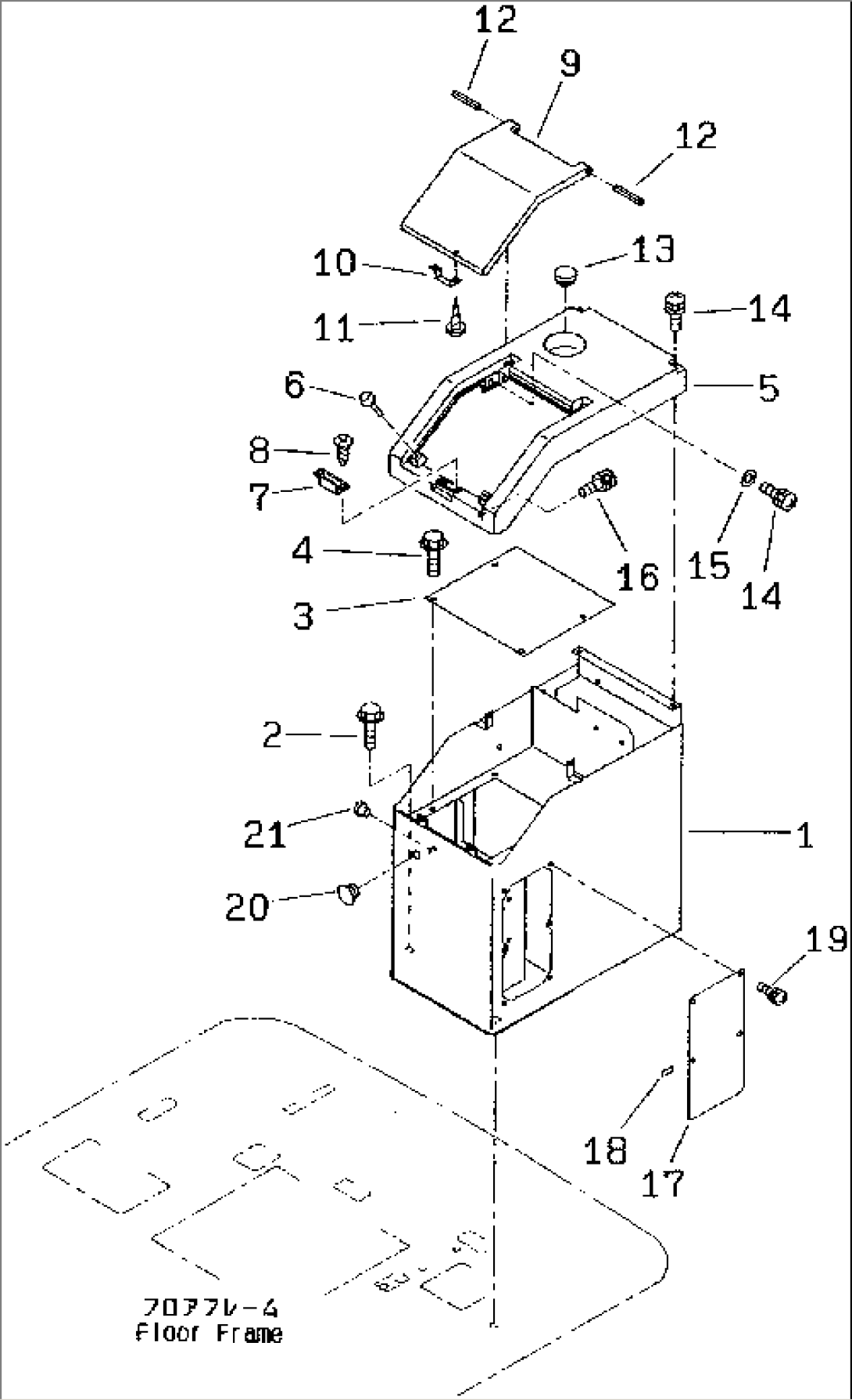 L.H. CONSOLE BOX (WITH CAB)(#50001-)