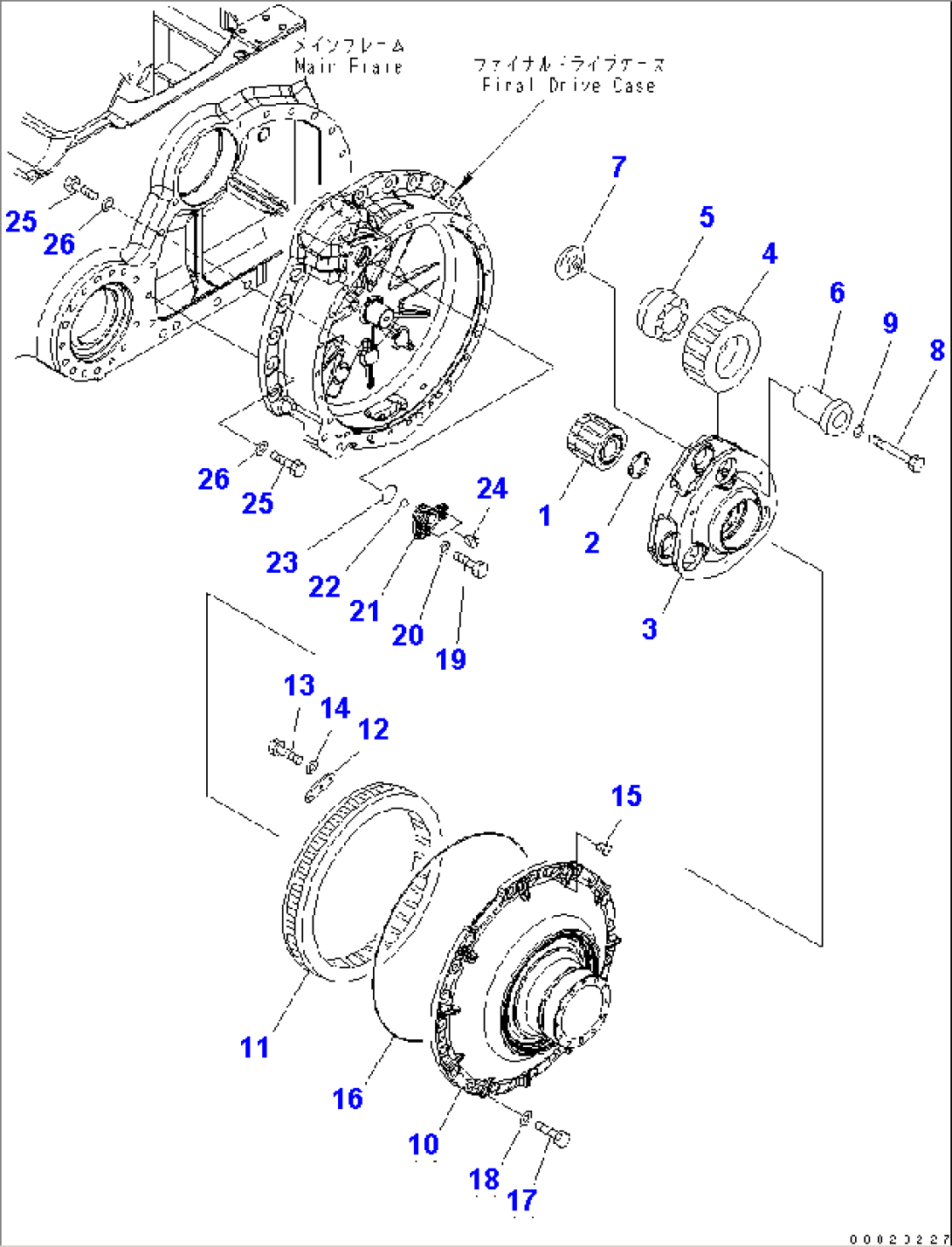 FINAL DRIVE (CARRIER AND COVER) (L.H.)(#11001-)