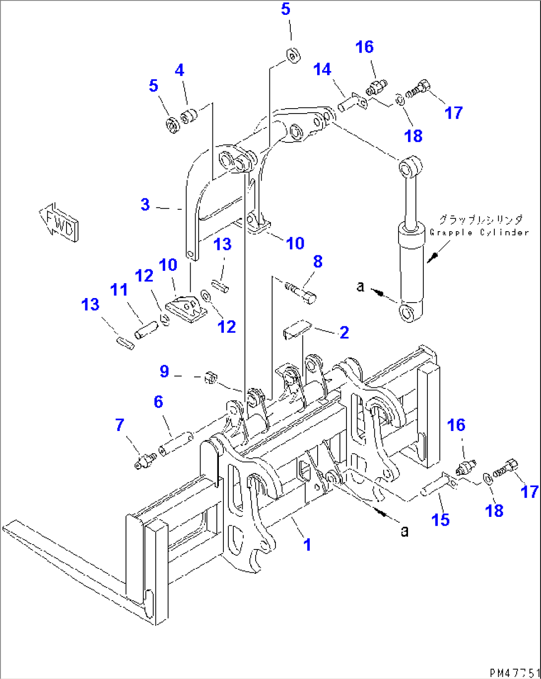 STEEL FORK GRAPPLE (1/3) (STEEL FORK GRAPPLE) (FOR MULTI COUPLER)(#50001-)