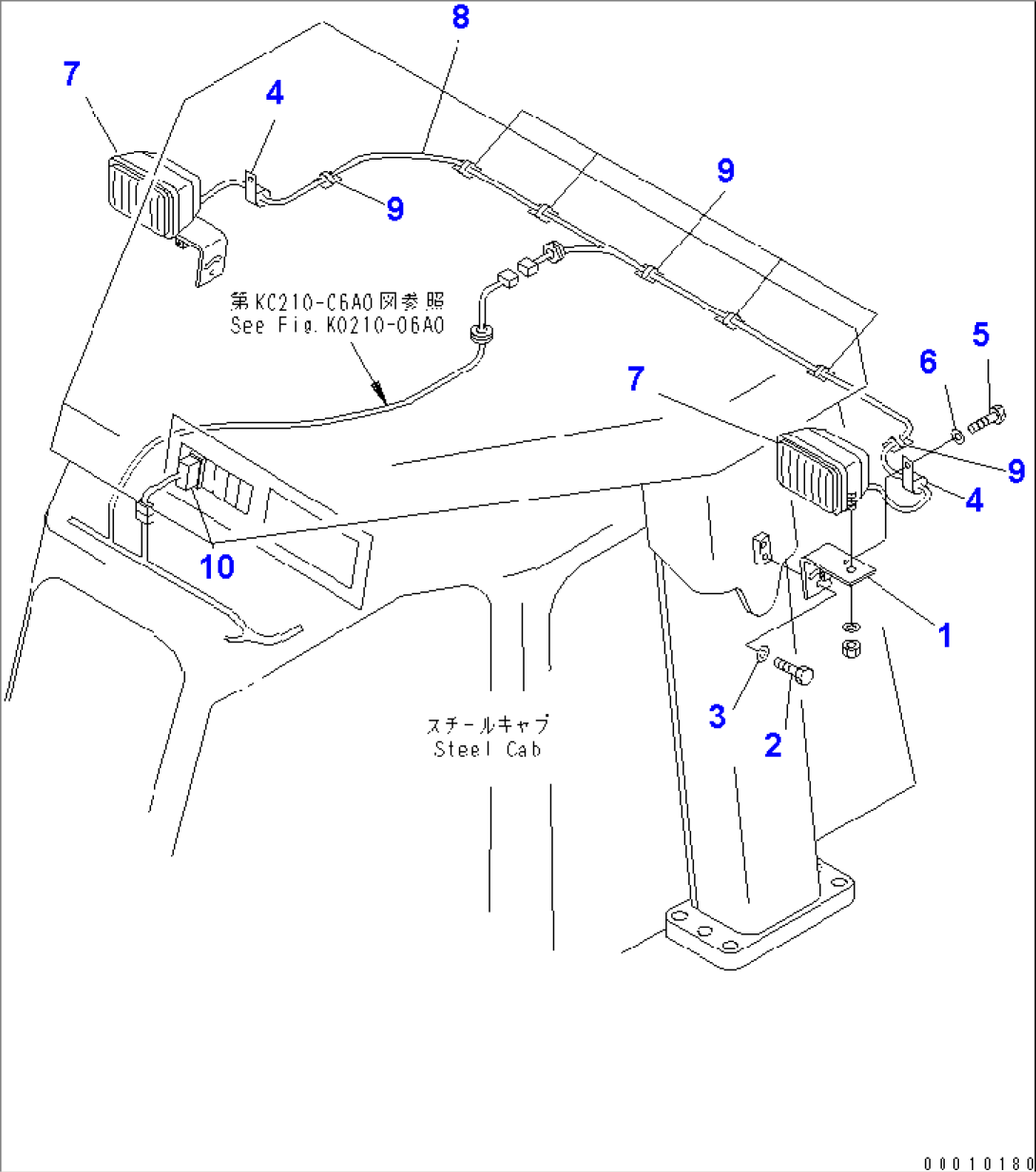 ADDITIONAL HEAD LAMP (FOR R.O.P.S. GUARD)