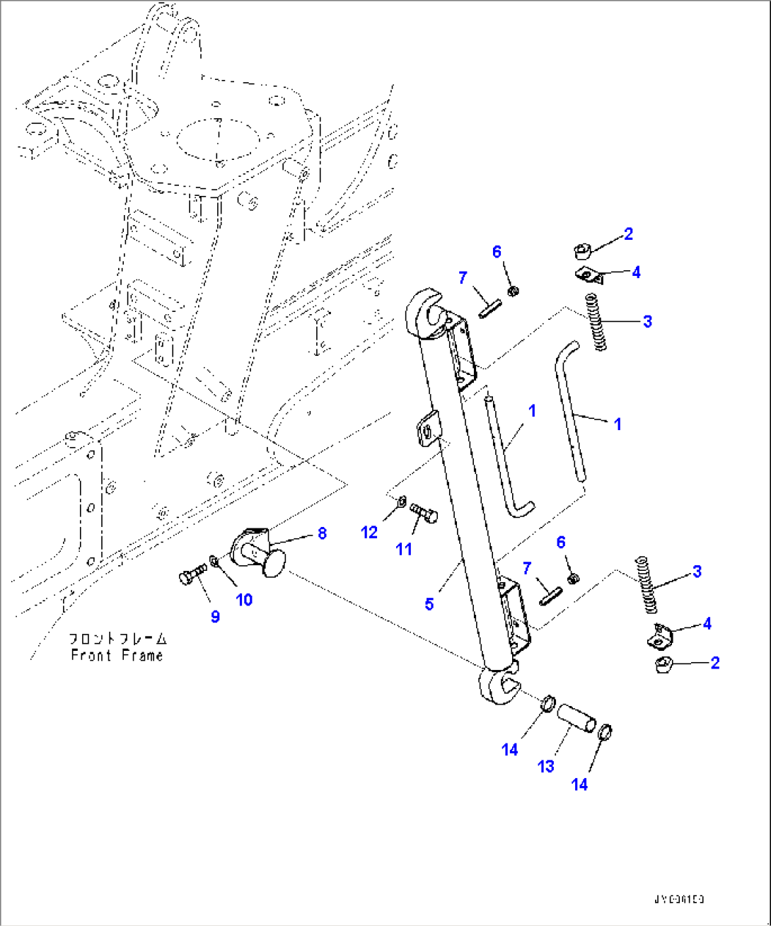 Cab Tilt Cylinder and Its Related Parts, Tilt Bar (#10001-)