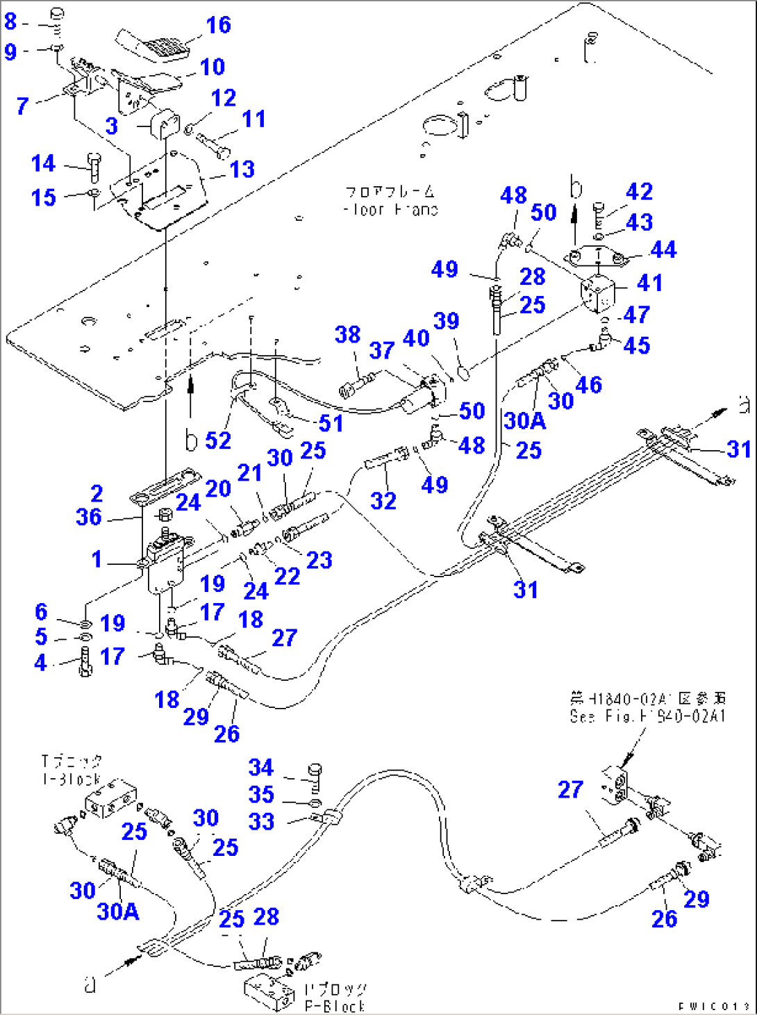 FLOOR FRAME (FOOT REST) (R.H.) (1 ACTUATOR)(#11001-15000)