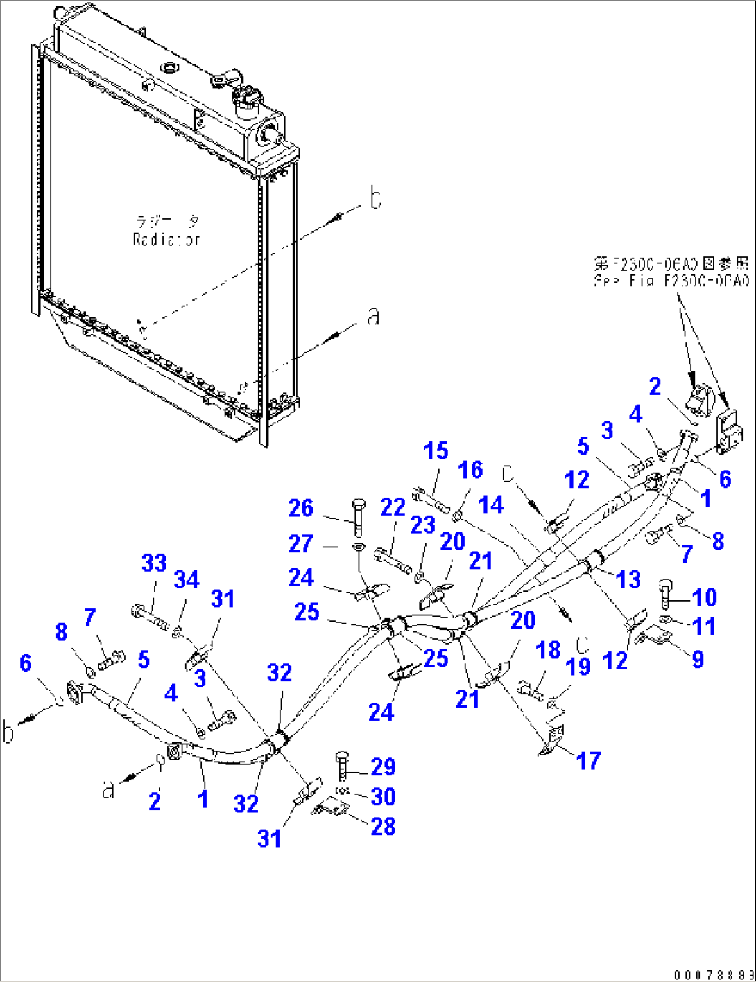 OIL COOLER LINE(#1001-)