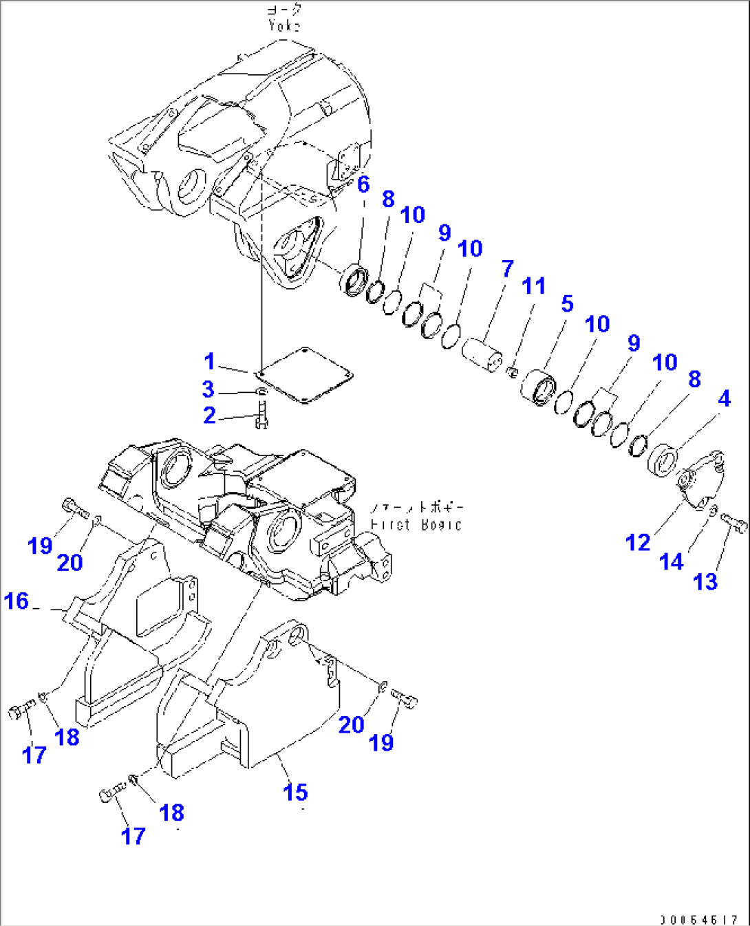TRACK FRAME (R.H.) (FIRST BOGIE¤ PAD AND GUARD) (FOR FULL ROLLER GUARD) (8 ROLLER)