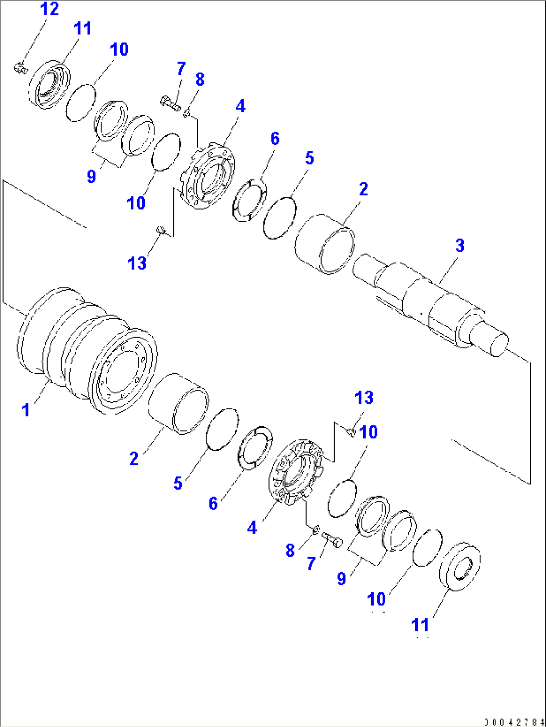 TRACK FRAME (TRACK ROLLER) (2ND¤ 3RD) (DOUBLE) (R.H.) (COLD WEATHER (B) SPEC.)(#30001-)