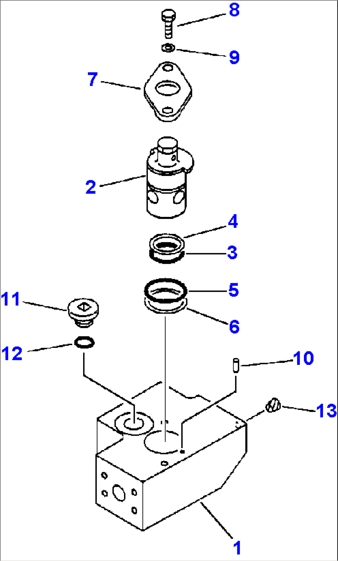 FIG NO. H1270-0101 HYDRAULIC PIPING ATTACHMENT LINE (1 ACTUATOR) (CROSS VALVE, L.H.)